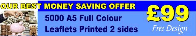 5000 Double Sided Full Colour Leaflets for just £99.00