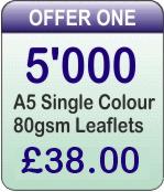 A5 Single Colour Leaflet Printing Offer