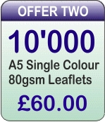 10'000 A5 Single Colour Leaflets For Just £60.00