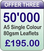 5000 A5 Single Colour Leaflets For Just £195.00