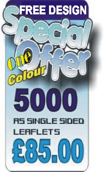 5000 A5 Full Colour Single Sided Leaflets for just £85.00